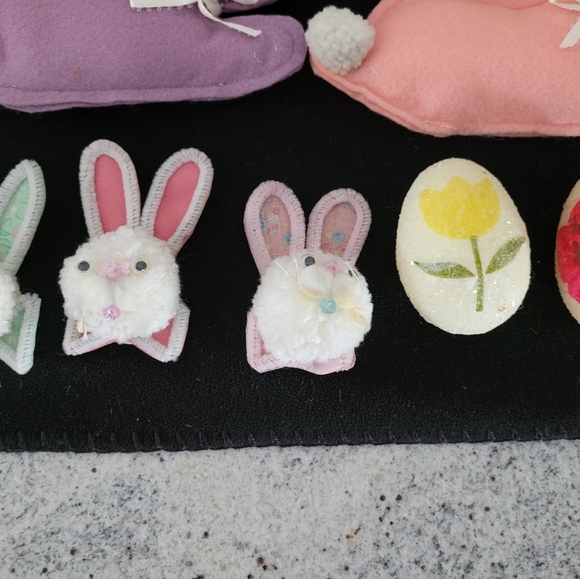 Handmade Easter Decor Table Runner Banner with Plush & Crochet Accents - Picture 3 of 7